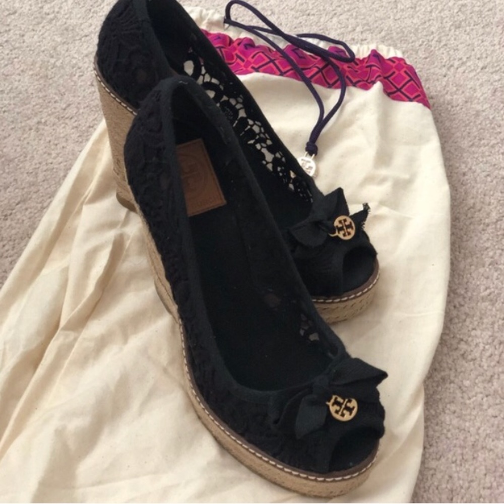 Tory Burch - Jackie Crochet Espadrille Wedges